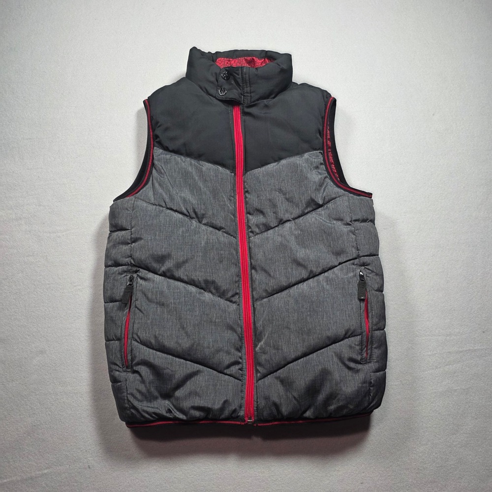 Jordan Reversible Puffer Vest - Red Gray Black - Boys/Youth Medium
